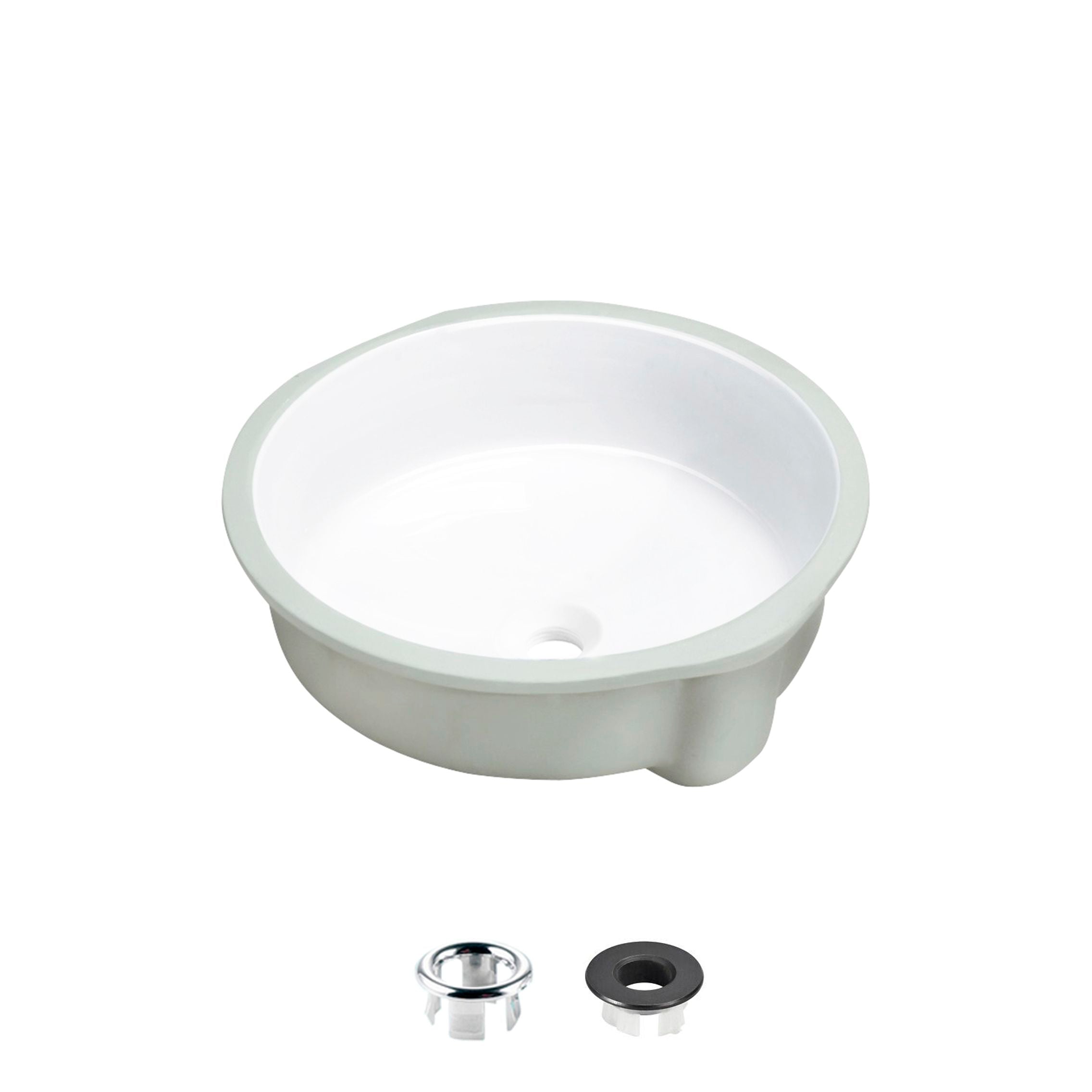 Lavabo de salle de bain rond en porcelaine blanche de Stylish (16 po x 16  po) P-224