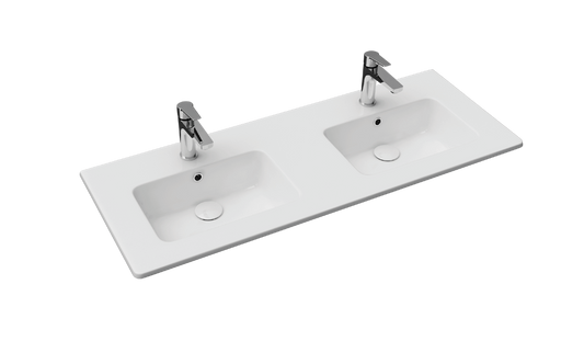 Streamline Cavalli ALD-121DB Slim Drop-in or Wall Mount Basin Double Sink Bathroom Sink