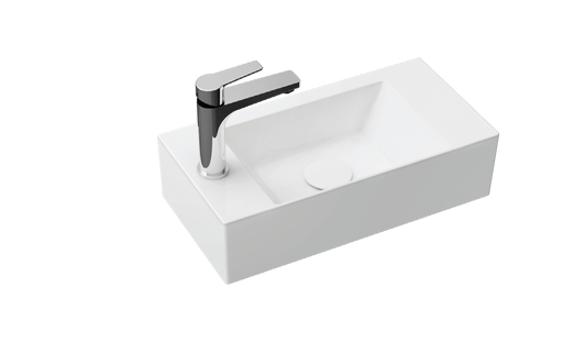Streamline Cavalli ALD-50X25 Rectangular Sit-on or Wall Mount Basin Bathroom Sink