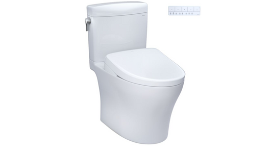 Toto Aquia IV Cube - Washlet + Toilette deux pièces S7 - 1,28 GPF et 0,9 GPF