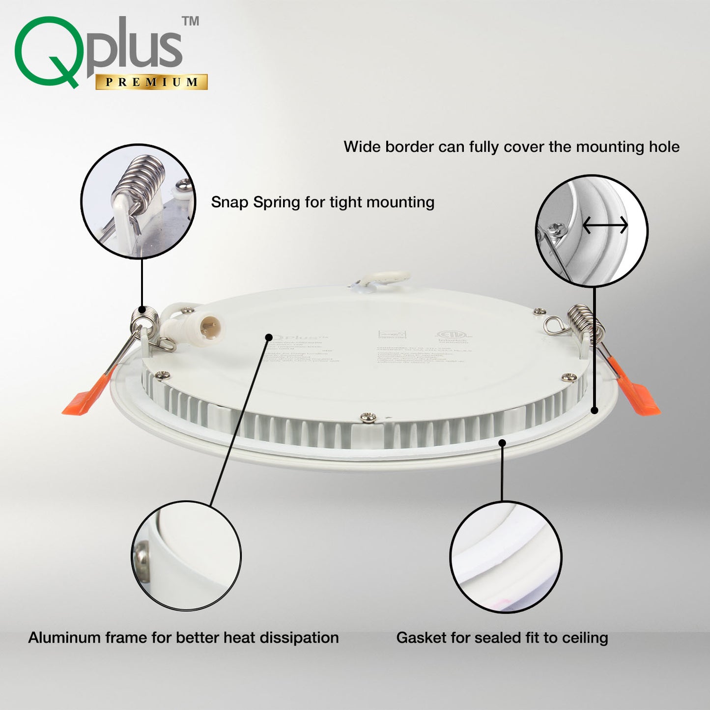Qplus Dot Lighting 6" Recessed LED Slim Panel Pot Light