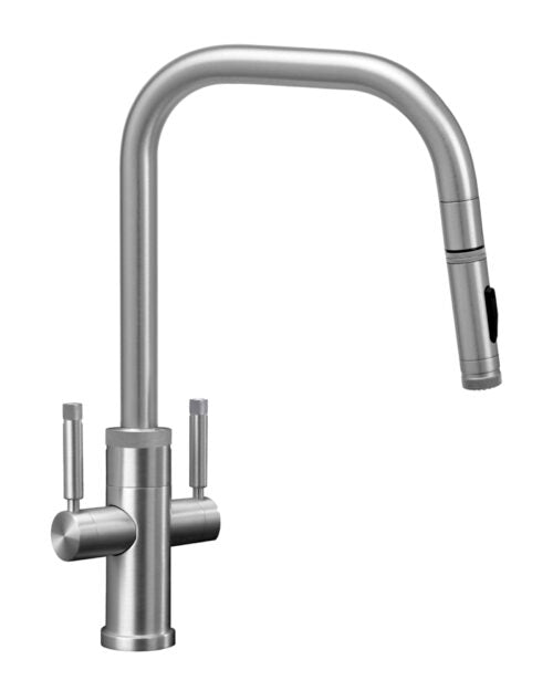 Waterstone Two Handle Fulton Industrial Plp Pulldown Faucet – Angled Spout – Toggle Sprayer (10222)