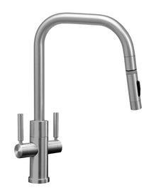 Waterstone Two Handle Fulton Modern Plp Pulldown Faucet – Toggle Sprayer – Angled Spout (10322)