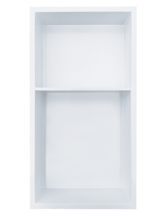 Gena Decor 12" x 24" Stainless Steel Niche White with Shelf (60/40) - Renoz