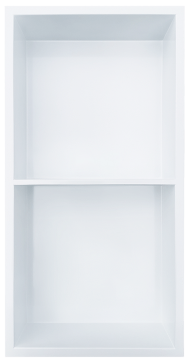 Gena Decor 12" x 24" Stainless Steel Niche White with Shelf (50/50) - Renoz