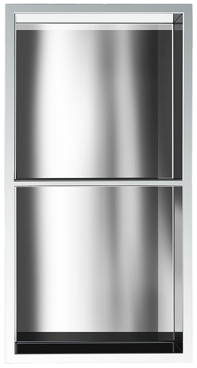 Gena Decor 12" x 24" Stainless Steel Niche Chrome with Shelf (50/50) - Renoz