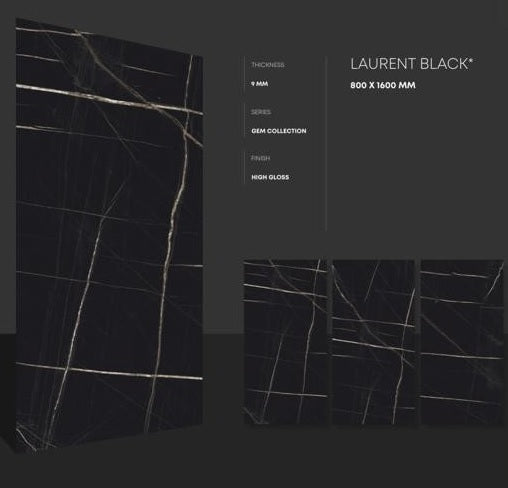 Renoz 32 X 64" Laurent Black Tile