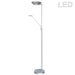 Dainolite Mother & Son LED Floor Lamp, Satin Chrome Finish - Renoz