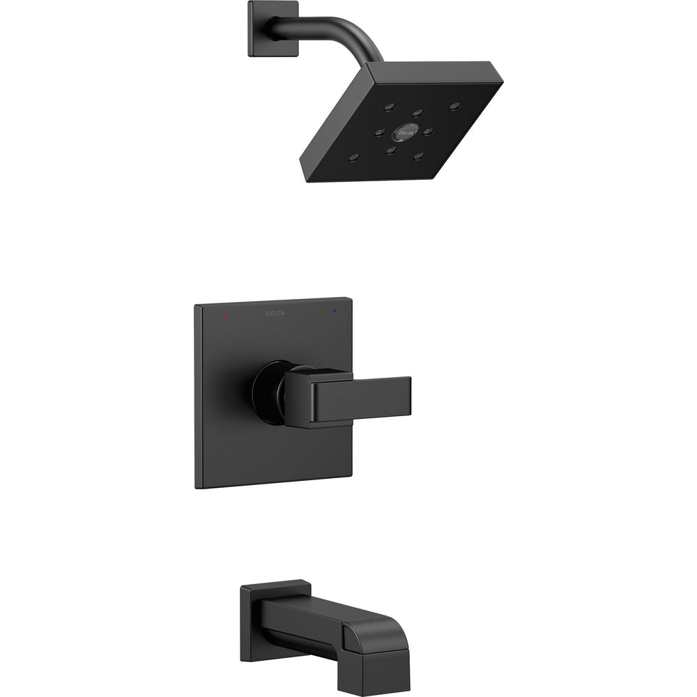 Delta ARA Monitor 14 Series H2Okinetic Tub & Shower Trim -Matte Black (Valve Sold Separately)