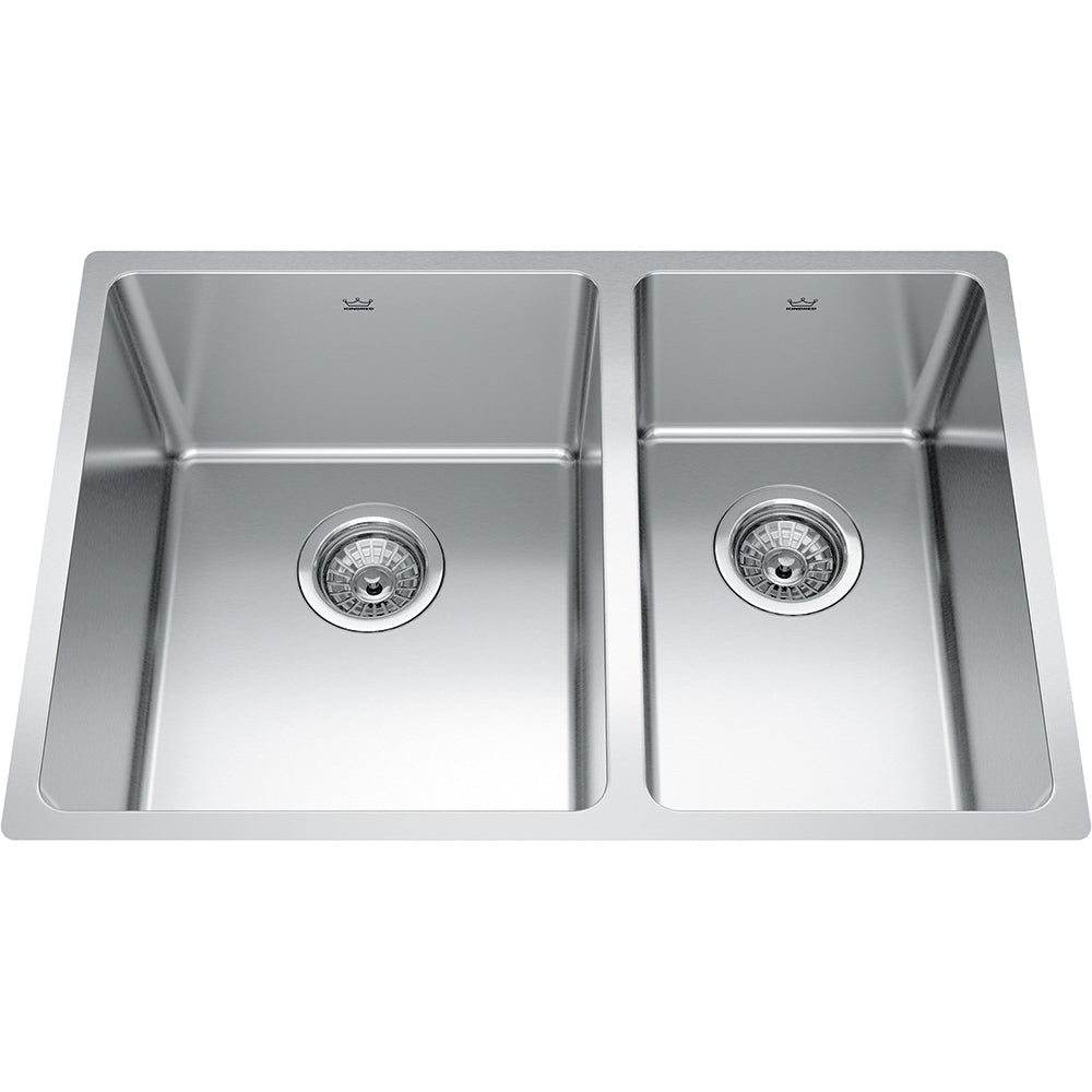 Kindred Brookmore 26.56" x 18.12" Undermount Double Bowl Stainless Steel Kitchen Sink - Renoz