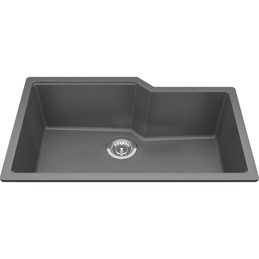 Kindred Granite 30.68" x 19.68" Undermount Single Bowl Kitchen Sink Shadow Grey - Renoz