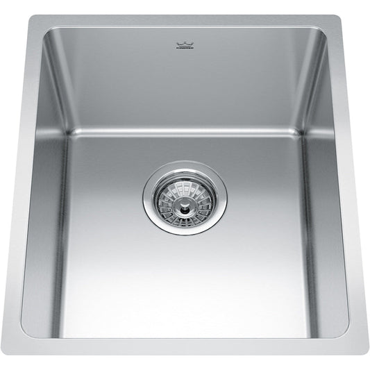 Kindred Brookmore 15.56" x 18" Undermount Single Bowl Stainless Steel Kitchen Sink - Renoz