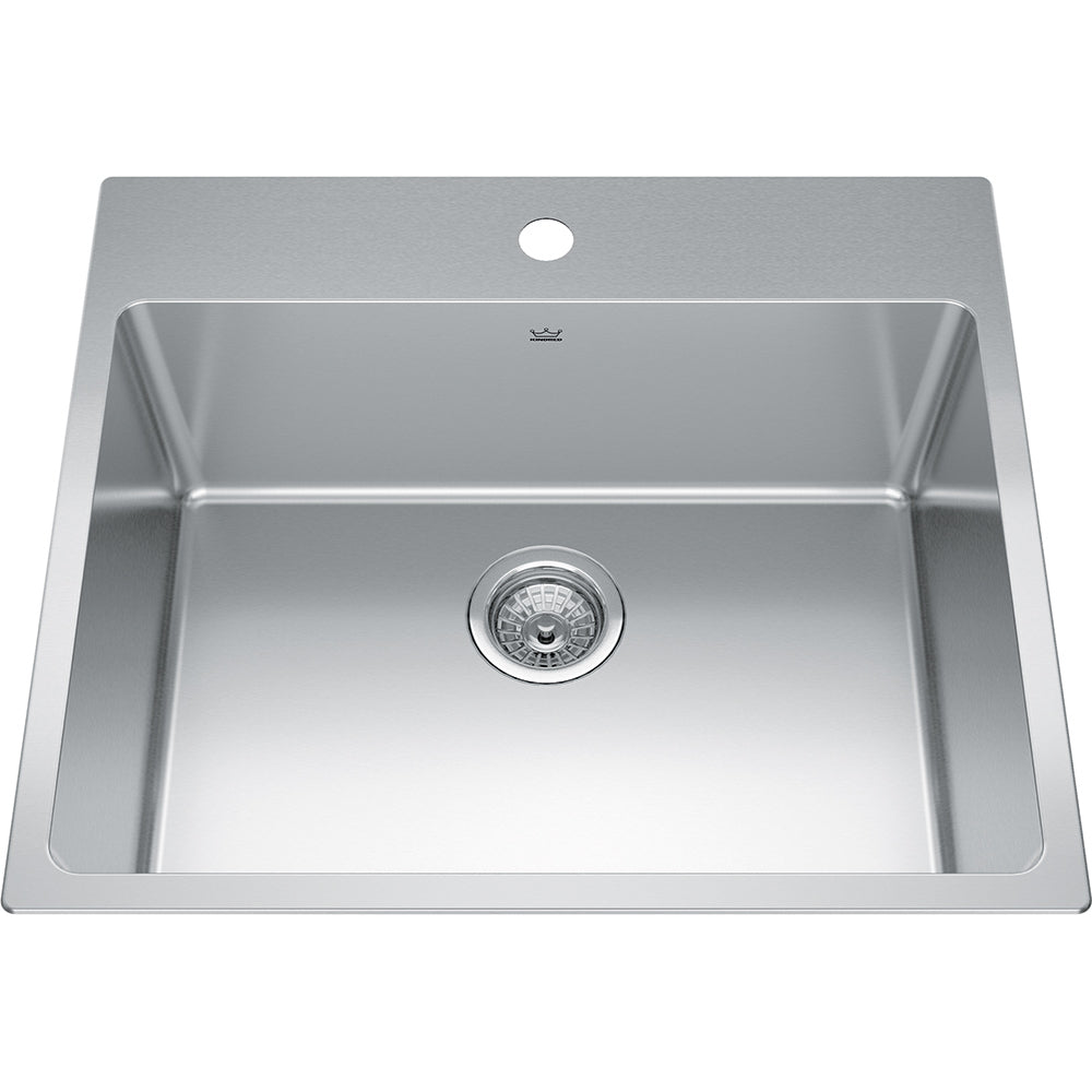 Kindred Brookmore 25" x 22" Single Hole Single Bowl Drop-in Kitchen Sink Stainless Steel - Renoz