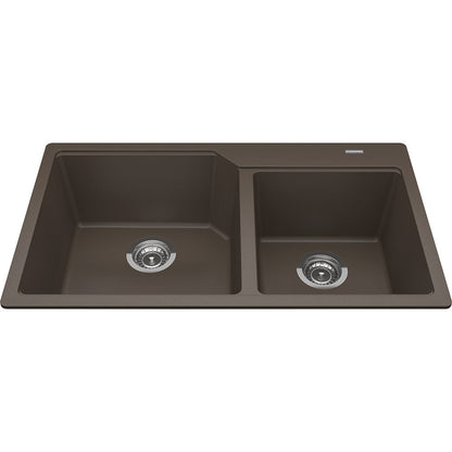 Kindred Granite 34" x 19.68" Drop-in Double Bowl Kitchen Sink Storm - Renoz