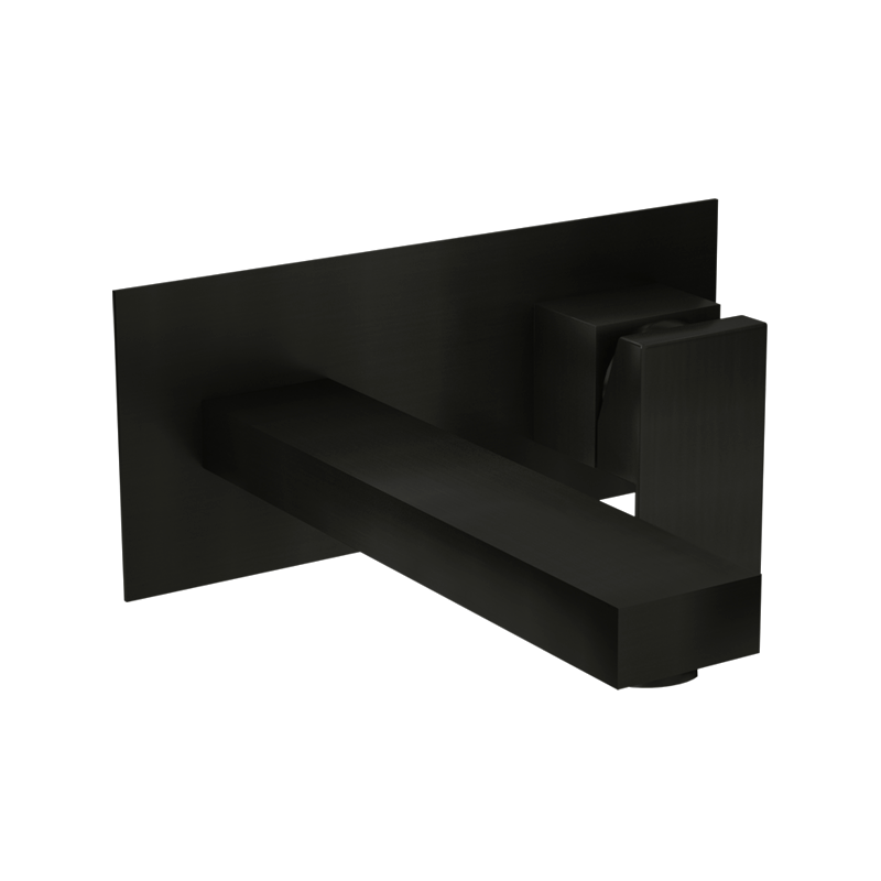 Rubi Quatro 9" Wide Wall Mount Bathroom Sink Faucet- Matte Black