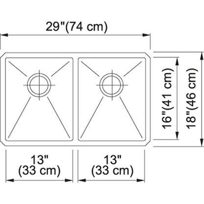 Kindred 29" x 18" Double Bowl 18 Gauge Undermount Sink With Bottom Grids Stainless Steel - Renoz