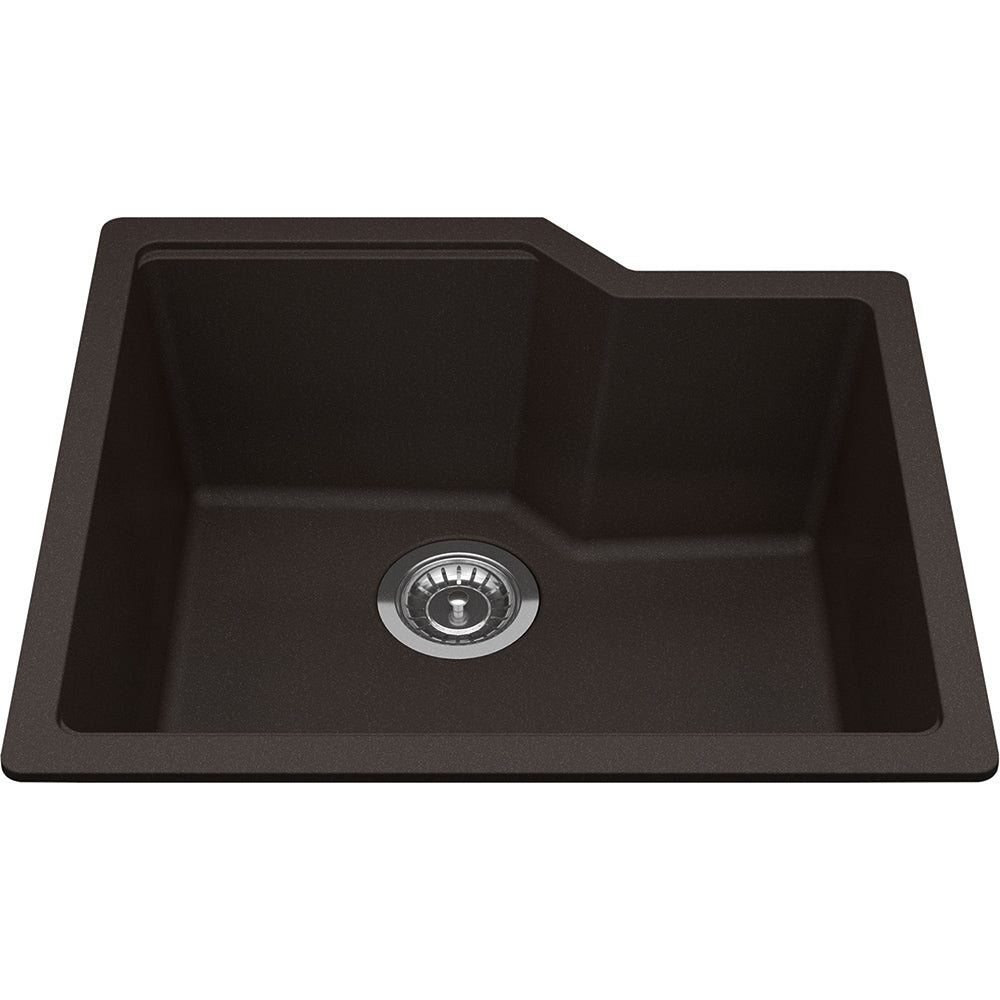 Kindred Granite 22" x 19.68" Undermount Single Bowl Kitchen Sink Mocha - Renoz