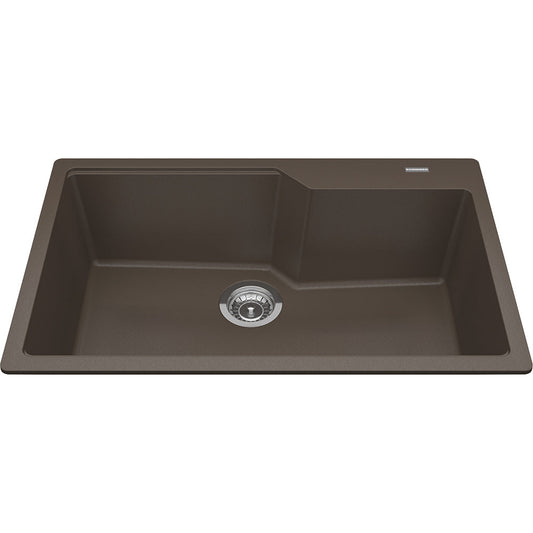 Kindred Granite 30.68" x 19.68" Drop-in Single Bowl Kitchen Sink Granite Storm - Renoz