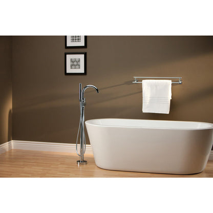 Delta TRINSIC Single Handle Floor Mount Tub Filler Trim with Hand Shower -Chrome (Valves Sold Separately)