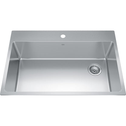 Kindred Brookmore 32.87" x 22" Drop in Single Bowl Single Hole Stainless Steel Kitchen Sink - Renoz