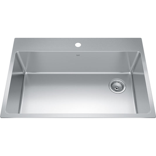 Kindred Brookmore 32.87" x 22" Drop in Single Bowl Single Hole Stainless Steel Kitchen Sink - Renoz