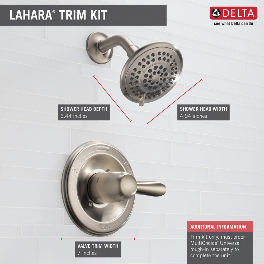 Delta LAHARA Monitor 14 Series Shower Trim -Stainless Steel (Valve Sold Separately)