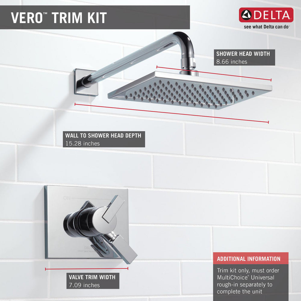 Delta VERO Monitor 17 Series Shower Trim -Chrome (Valve Sold Separately)