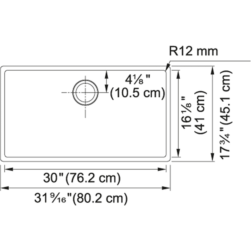 Franke Cube 31.56" x 17.75" Single Bowl Undermount Kitchen Sink Stainless Steel - Renoz