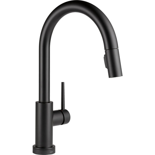 Delta TRINSIC VoiceIQ Single-Handle Pull-Down Kitchen Faucet with Touch2O Technology- Matte Black