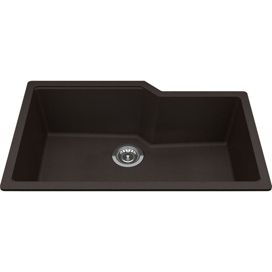 Kindred Granite 30.68" x 19.68" Undermount Single Bowl Kitchen Sink Mocha - Renoz