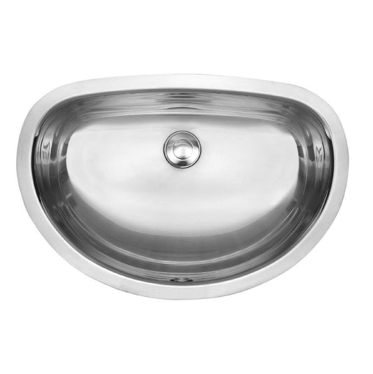 Kindred 20.25" x 13.69" Oval Undermount Bathroom Sink Stainless Steel - Renoz