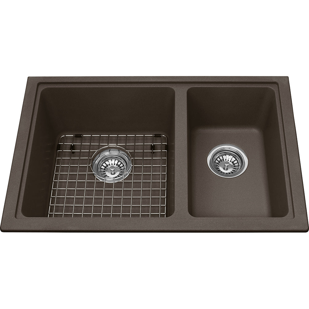 Kindred Mythos 27.56" x 18.13" Double Bowl Undermount Granite Sink Granite Storm - Renoz