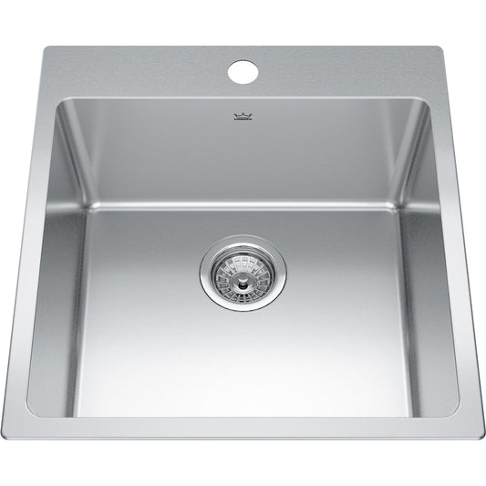 Kindred Brookmore 19.93" x 20.86" 1 Hole Single Bowl Drop-in Kitchen Sink Stainless Steel - Renoz