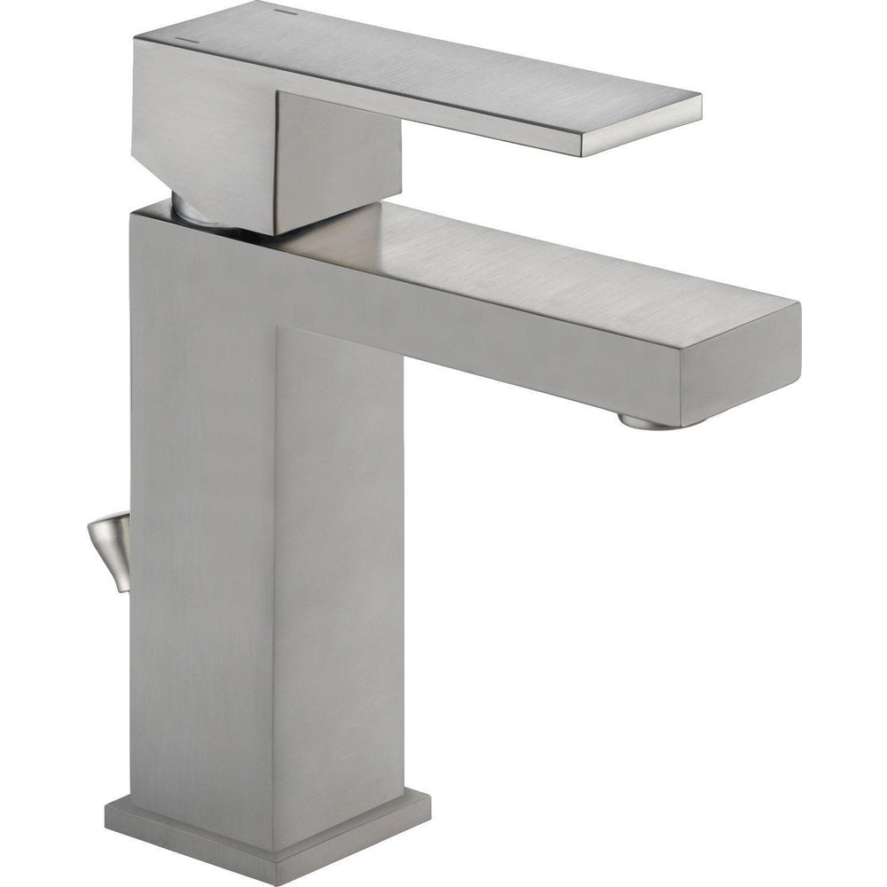 Delta MODERN Single Handle Project-Pack Bathroom Faucet- Stainless Steel (With Pop-up Drain)