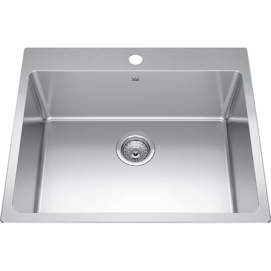 Kindred Brookmore 25" x 20.86" Drop in Single Bowl Stainless Steel Kitchen Sink - Renoz