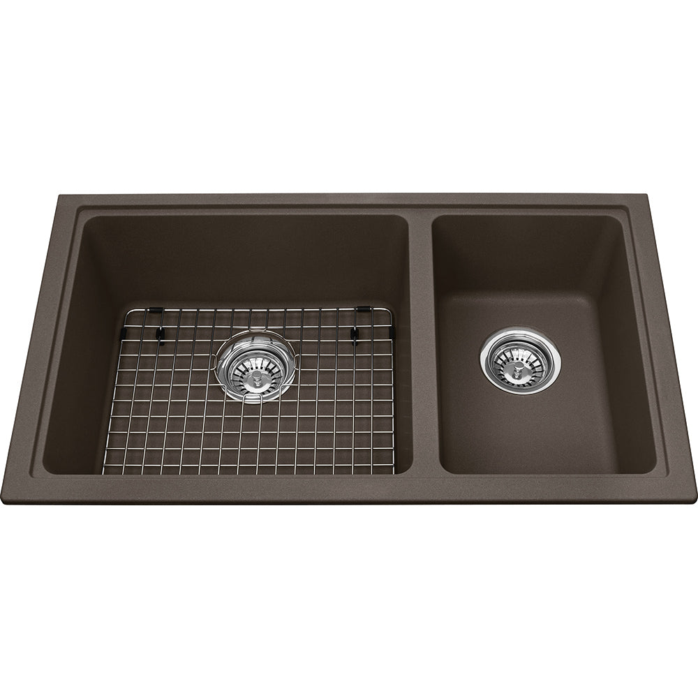 Kindred Mythos 31.56" x 18.13" Double Bowl Undermount Granite Sink Granite Storm - Renoz