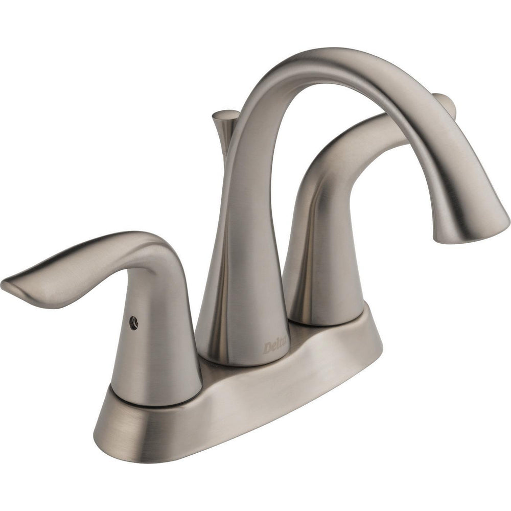 Delta LAHARA Two Handle Centerset 3 Hole Bathroom Faucet- Stainless