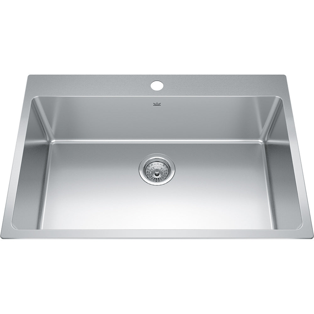 Kindred Brookmore 30.87" x 20.87" Drop in Single Bowl Stainless Steel Kitchen Sink (Single Hole) - Renoz