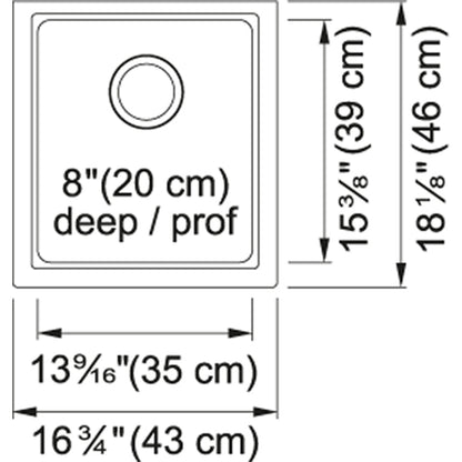 Kindred Sanitized Granite 16.75" x 18.12" Single Bowl Undermount Kitchen Sink Stone Grey - Renoz