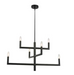 Dainolite 6LT Chandelier in Matte Black