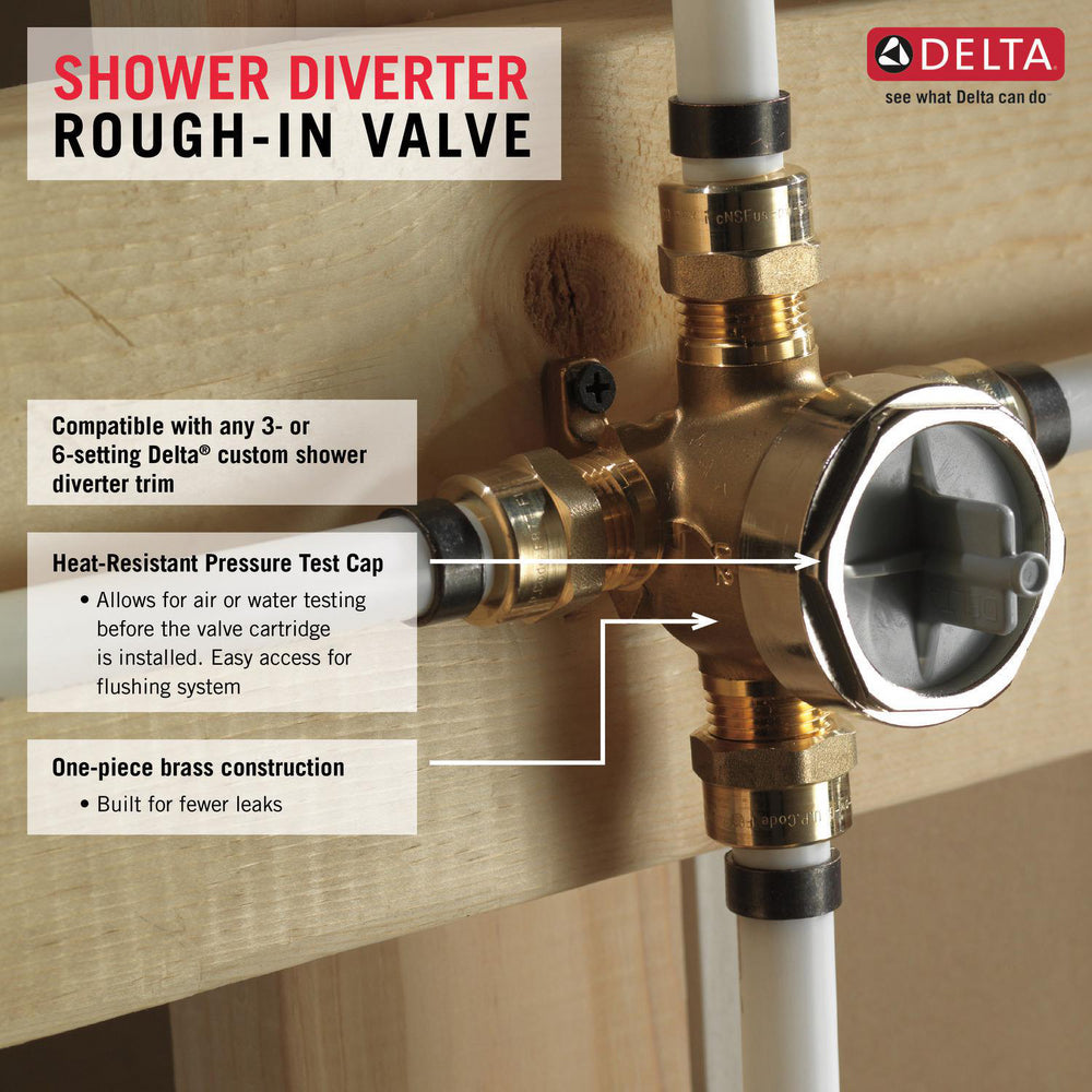 Delta 3- and 6-Setting Shower Diverter Rough In Valve