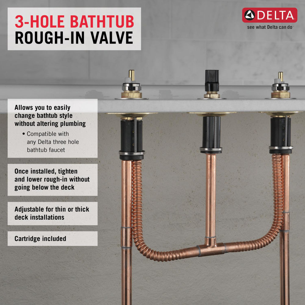 Delta Two Handle Flexible Mount Brass End Valves