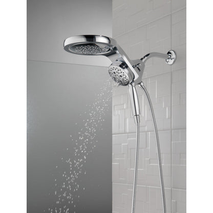 Delta HydroRain H2Okinetic 5-Setting Two-in-One Shower Head- Lumicoat Chrome