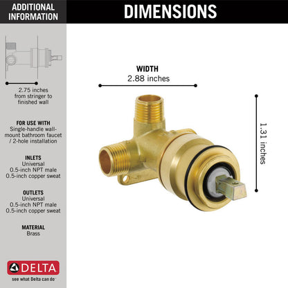 Delta Single Handle Rough In For Wall Mount Bathroom Faucet