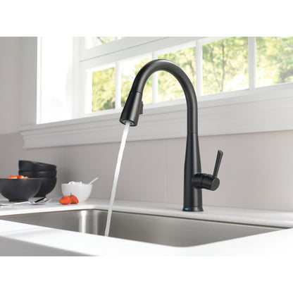 Delta ESSA Single Handle Pull-Down Kitchen Faucet with Touch2O Technology- Matte Black