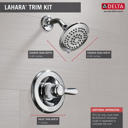 Delta LAHARA Monitor 14 Series Shower Trim -Chrome (Valve Sold Separately)