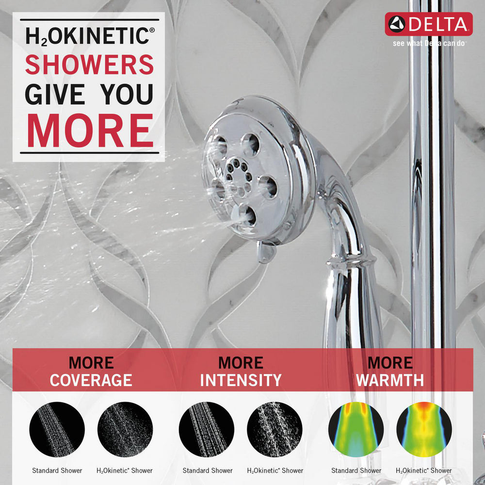 Delta H2Okinetic 3-Setting Slide Bar Hand Shower- Chrome