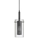 Dainolite 1LT Incandescent Pendant, Matte Black w/ Clear Glass - Renoz