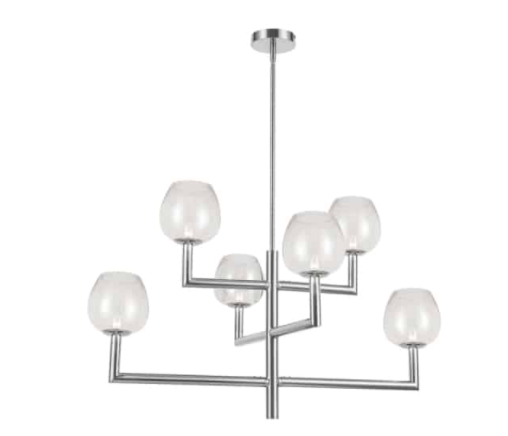 Dainolite 6LT Chandelier in Polished Chrome