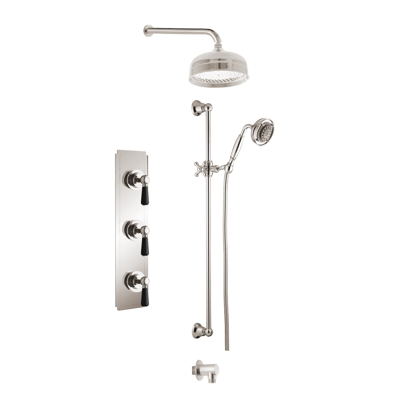 Aquadesign Products Shower Kit (Regent 3712RL) - Polished Nickel w/Black Handle